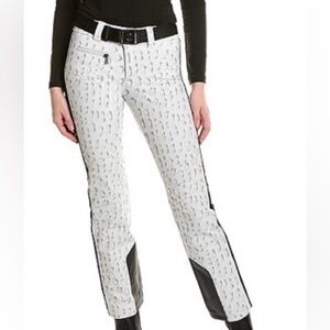 Bogner Madei Ski Pant Black - snow leopard print, Sz 12